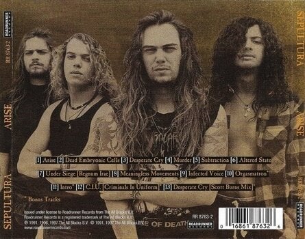 Muziek CD Sepultura - Arise (Reissue) (Remastered) (CD) - 3