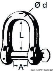 Bootsluiting Osculati D Shackle Stainless Steel Wide Jaw - 1