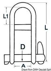 Bootsluiting Osculati D Shackle Stainless Steel with Key Pin - 1