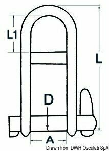 Lodný šekel Osculati D - Shackle w. captive locking pin Stainless Steel 5 mm - 2