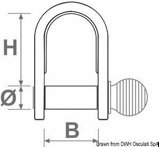 Schäkel Osculati Strip Shackle Stainless Steel Long o 5 mm - 2