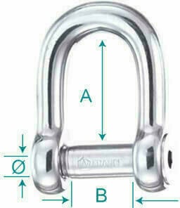 Šekl Wichard D - Shackle Stainless Steel with Inside Hexagon Pin 10 mm - 2