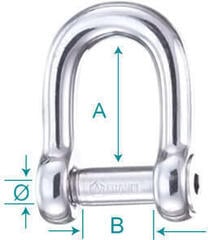 Shackle Wichard D Shackle Stainless Steel with Inside Hexagon Pin 12 mm Shackle - 1