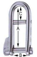 Bootsluiting Wichard Key Pin Shackle Stainless Steel with Bar and HR Pin - 1
