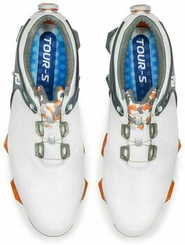 Men's golf shoes Footjoy Tour-S BOA Mens Golf Shoes White/Dark Grey US 10 - 4