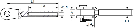 Intinzator cabluri inox Blue Wave Fork Terminal SS - 2