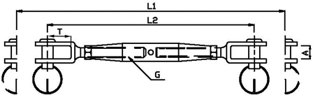 Tauwerk-Terminal / Segelspanner Blue Wave Rigging Screw Stainless Steel Fork - Fork Type 1 - 2
