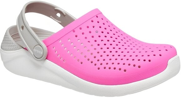 Seglarskor för barn Crocs LiteRide Clog Sandaler Electric Pink/White 33-34 - 2