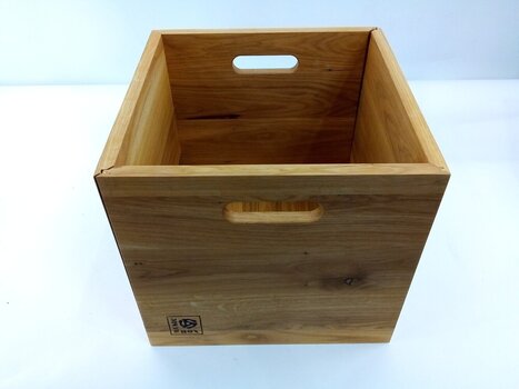 Caja de discos de vinilo Music Box Designs 12" Vinyl Record Storage Caja de discos de vinilo Oiled Oak (Dañado) - 2