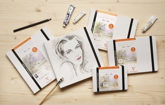 Carnet de croquis Clairefontaine Fontaine Hot-Pressed Hardbound Book + 8 Postcards A5 300 g Carnet de croquis - 2