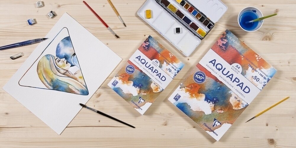 Schetsboek Clairefontaine Goldline Aquapad Glued Pad Schetsboek A3 300 g - 2