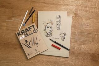 Carnete de Schițe Clairefontaine Brown Laid Kraft Pad Caiet de schițe A3 120 g - 1