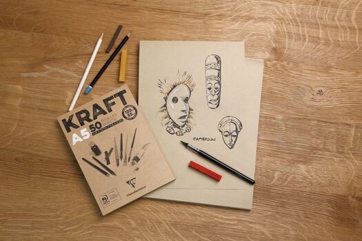 Carnet de croquis Clairefontaine Brown Laid Kraft Pad A3 120 g Carnet de croquis - 2