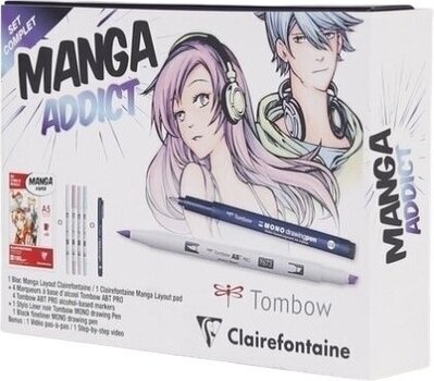 Schetsboek Clairefontaine Manga Addict Set A5 100 g Schetsboek - 2