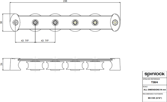 Organizador de cabos marítimos Spinlock T38/4 - 3