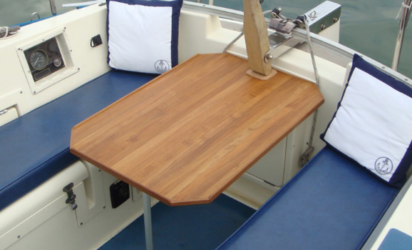 Stolik kokpitowy, fotel jachtowy Talamex Teak TableTop Venice 48x77cm - 2