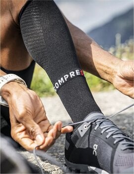 Hardloopsokken Compressport Full Winter Run Black/High Risk Red T1 Hardloopsokken - 2