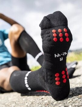 Juoksusukat Compressport Full Winter Run Black/High Risk Red T1 Juoksusukat - 3