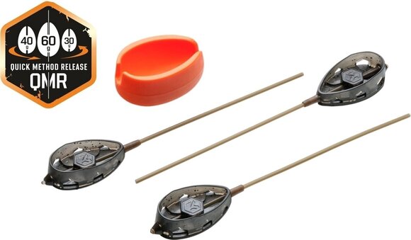 Fishing Lead, Feeder Mivardi Method Feeder Set QMR Flat + Mould L 30 g-40 g-50 g Feeder-Mold - 2