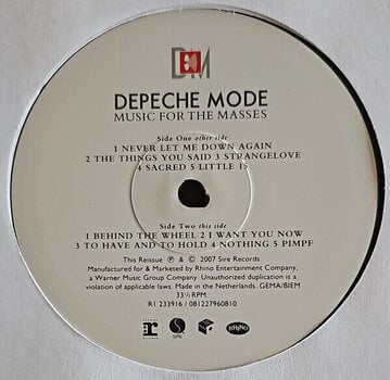 Vinyl Record Depeche Mode - Music For The Masses (LP) - 3