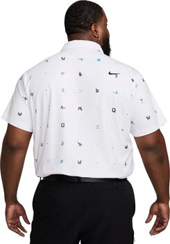 Poloshirt Nike Tour Icon Print White/Black S Poloshirt - 8