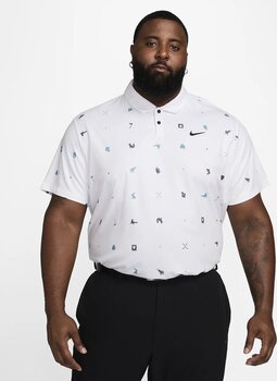 Πουκάμισα Πόλο Nike Tour Icon Print White/Black 2XL Πουκάμισα Πόλο - 7