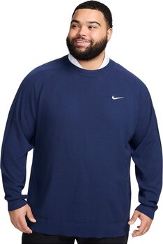 Sudadera con capucha/Suéter Nike Tour Knit Crew Midnight Navy/White M - 7