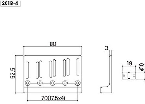 Vervangende brug voor basgitaar Gotoh 201B-4 B Black Chrome Vervangende brug voor basgitaar - 2