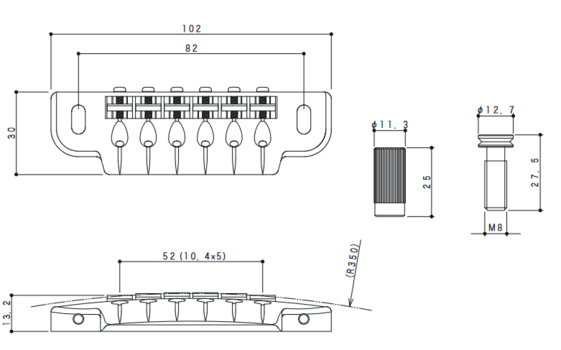 Γέφυρα κιθάρας Gotoh 510UB C Chrome Γέφυρα κιθάρας - 2