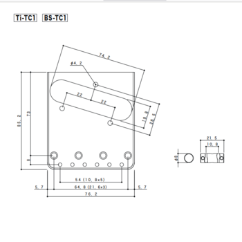 Kobylka na gitaru Gotoh BS-TC1 C Chrome Kobylka na gitaru - 3