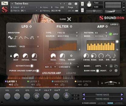 Audio datoteka za sampler Soundiron Twine Bass (Digitalni proizvod) - 3