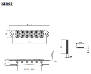 Puente de guitarra Gotoh GE103B B Black Puente de guitarra - 1