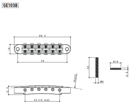 Puente de guitarra Gotoh GE103B B Black Puente de guitarra - 2