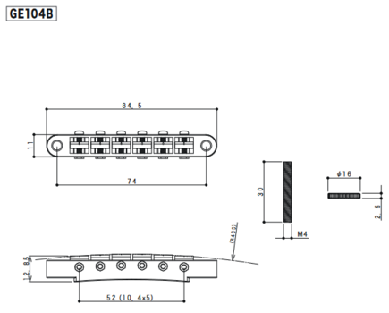 Kobylka na kytaru Gotoh GE104B Aged Nickel Aged Nickel Kobylka na kytaru - 2