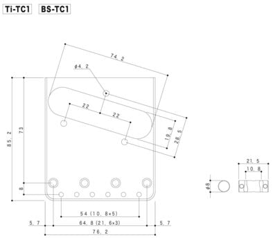 Γέφυρα κιθάρας Gotoh BS-TC1 Aged Chrome Chrome Γέφυρα κιθάρας - 2