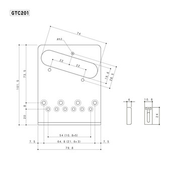 Gitarrenbrücke Gotoh GTC201 C Chrome Gitarrenbrücke - 2