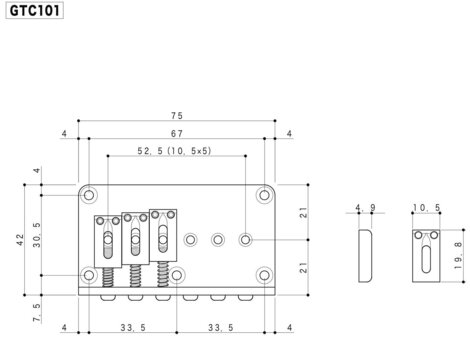 Γέφυρα κιθάρας Gotoh GTC101 C Chrome Γέφυρα κιθάρας - 2