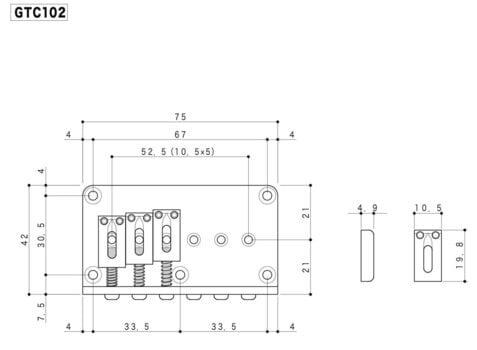 Мост за китара Gotoh GTC102 C Chrome Мост за китара - 2