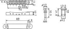 Guitar Bridge Dr.Parts EBR7-GD Gold Guitar Bridge - 1