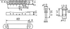 Guitar Bridge Dr.Parts EBR7-GD Gold Guitar Bridge - 2