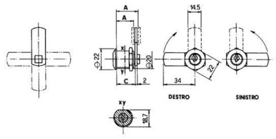 Hajó rozsdamentes zár Osculati Cylinder Lock 35 mm Hajó rozsdamentes zár - 3