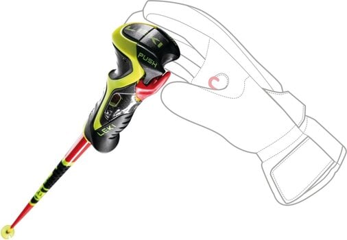 Bastões de esqui Leki Venom SL 3D Bright Red/Black/Neonyellow 130 cm Bastões de esqui - 5