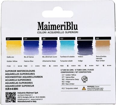 Peintures aquarelles Maimeri Blu Ensemble de peintures à l'aquarelle Arctic 6 x 12 ml 6 pièces - 2