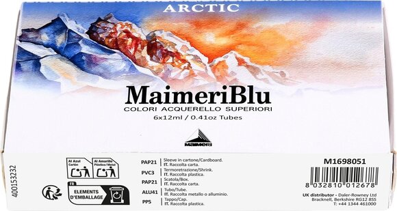 Peintures aquarelles Maimeri Blu Ensemble de peintures à l'aquarelle Arctic 6 x 12 ml 6 pièces - 4