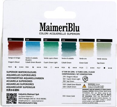 Peintures aquarelles Maimeri Blu Ensemble de peintures à l'aquarelle Tuscany 6 x 12 ml 6 pièces - 2