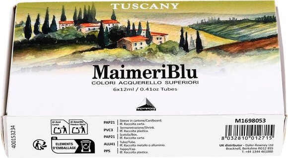 Acquarello Maimeri Blu Set di colori ad acquerello Tuscany 6 x 12 ml 6 pezzi - 4