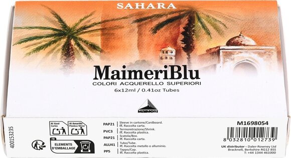 Akvarellfärg Maimeri Blu Uppsättning av akvarellfärger Sahara 6 x 12 ml 6 st - 4