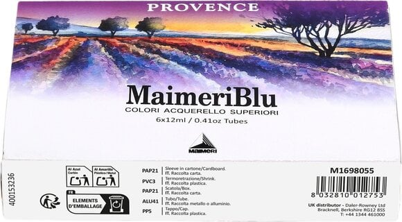 Nερομπογιά Maimeri Blu Σετ ακουαρέλα χρώματα Provence 6 x 12 ml 6 τεμ. - 4