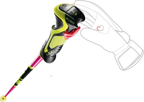 Lyžařské hole Leki WCR Lite SL 3D Neonpink/Black/Neonyellow 105 cm Lyžařské hole - 5