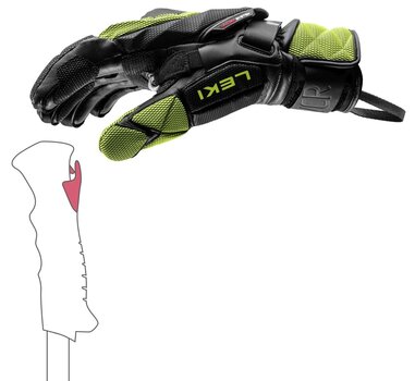 Ski Gloves Leki WCR Venom GS 3D Black/Ice Lemon 8,5 Ski Gloves - 6